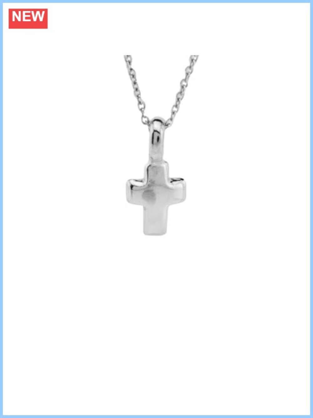 925 Sterling Silver Tiny Cross Charm Necklace 18" Minimalist Gift